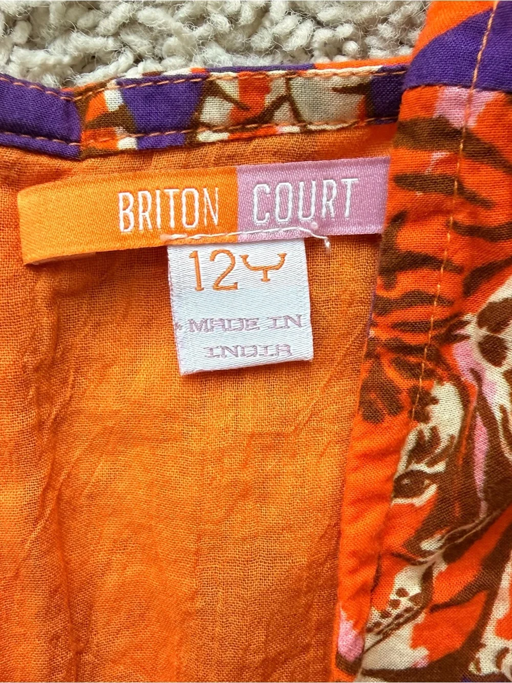 Girls Orange and Purple Tiger Print Clemson dress